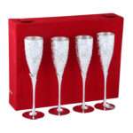 Professional Handicrafts Silver Plated Wine Glasses, Metal Goblet, Champagne Flutes, Diwali, Wedding Anniversary Gift for Couple Marriage, Corporate Clients - Set of 4